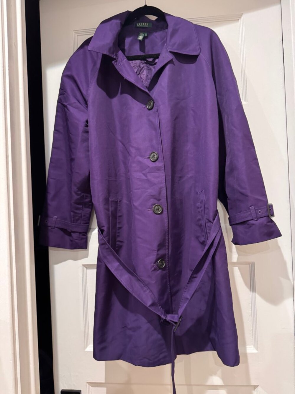 Women's 2x Ralph Lauren Purple Trench Coat